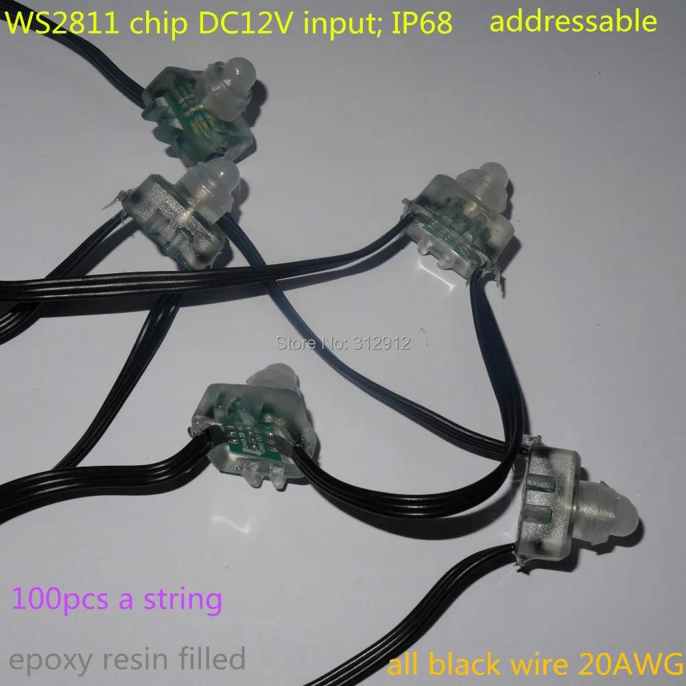 DC12V WS2811 LED Ʈ Ʈ, ּ  ,   ̾, IP68 ,   , 100pcs ڿ